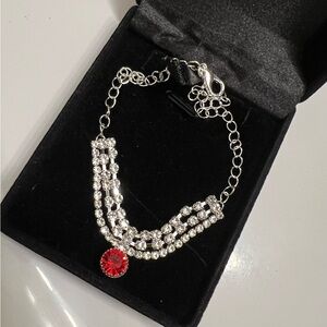 Fancy red stone anklet